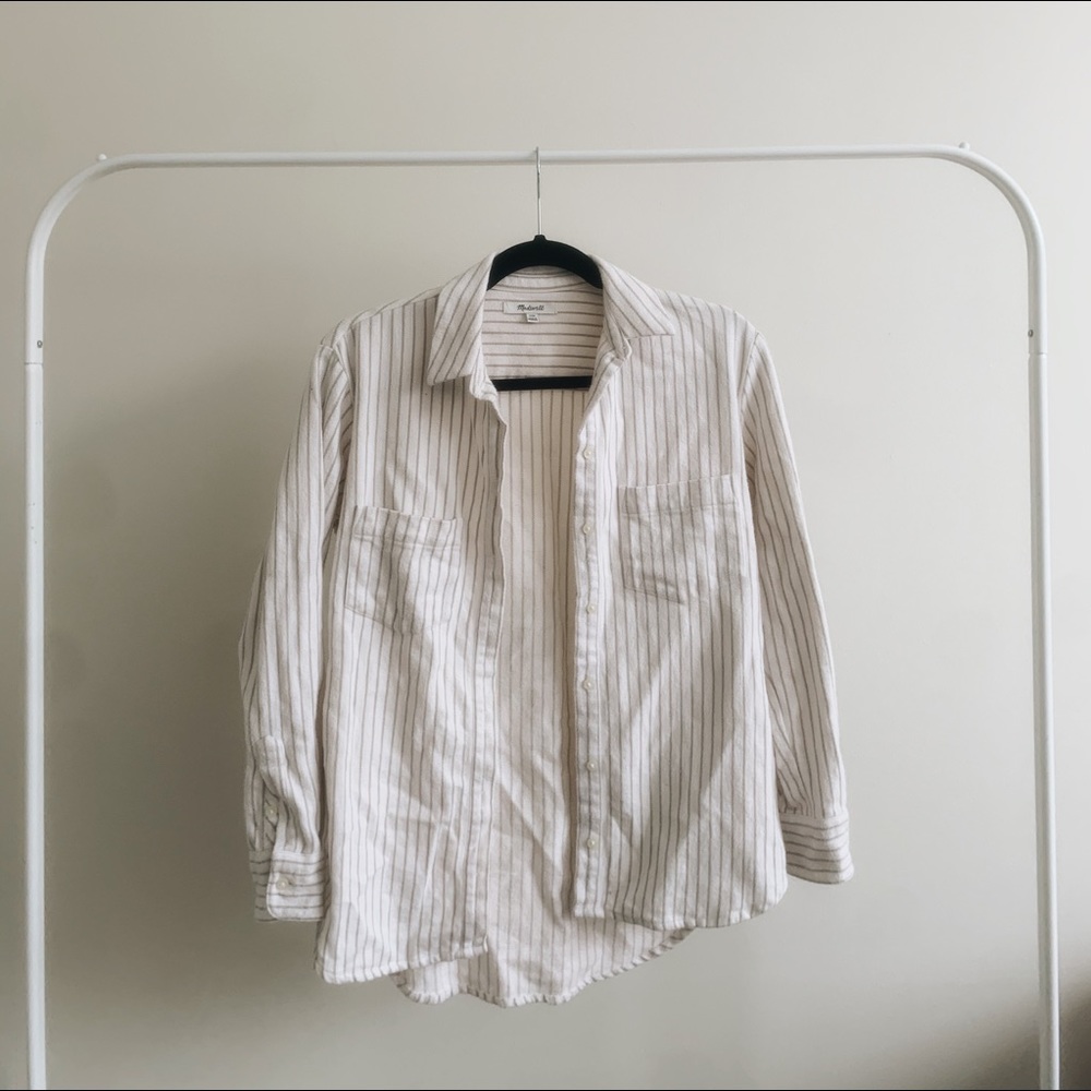 stripped button up